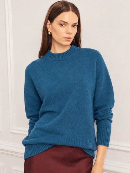 NAADAM Sweaters - NAADAM Luxe 100% Cashmere Oversized Crewneck Sweater Teal Blue $298 Size S